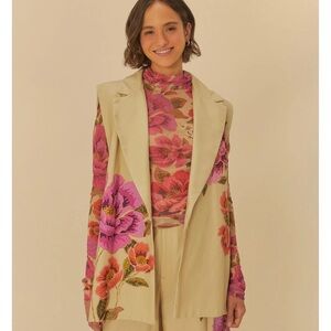 NWT FARM Rio Izabel Floral Vest with Side Ties Size S